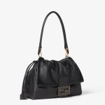 FENDI Mamma Baguette Large Black nappa leather bag - Image 2
